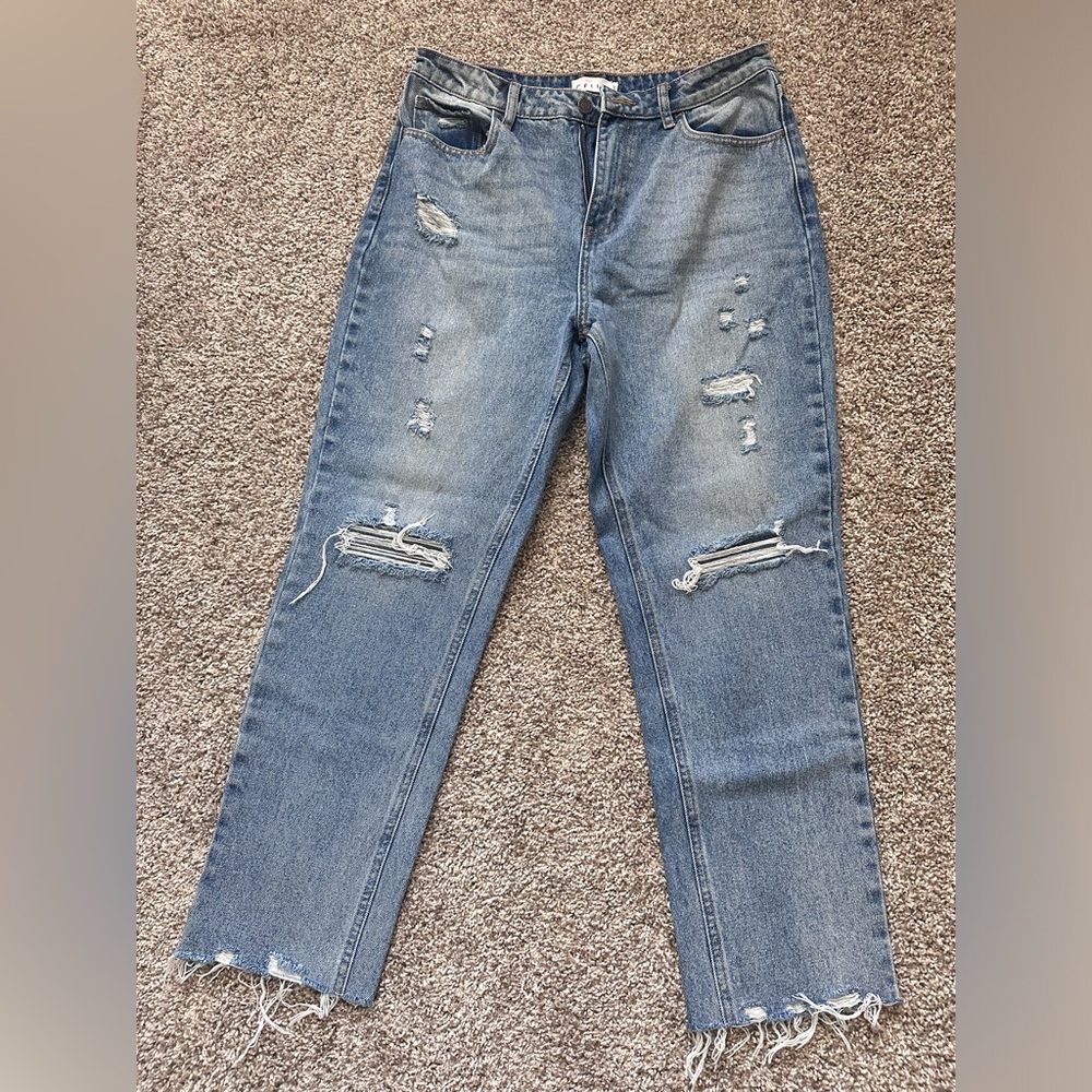 Cello distressed straight leg jeans